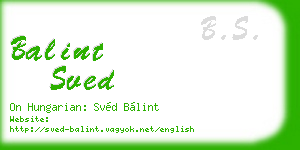 balint sved business card